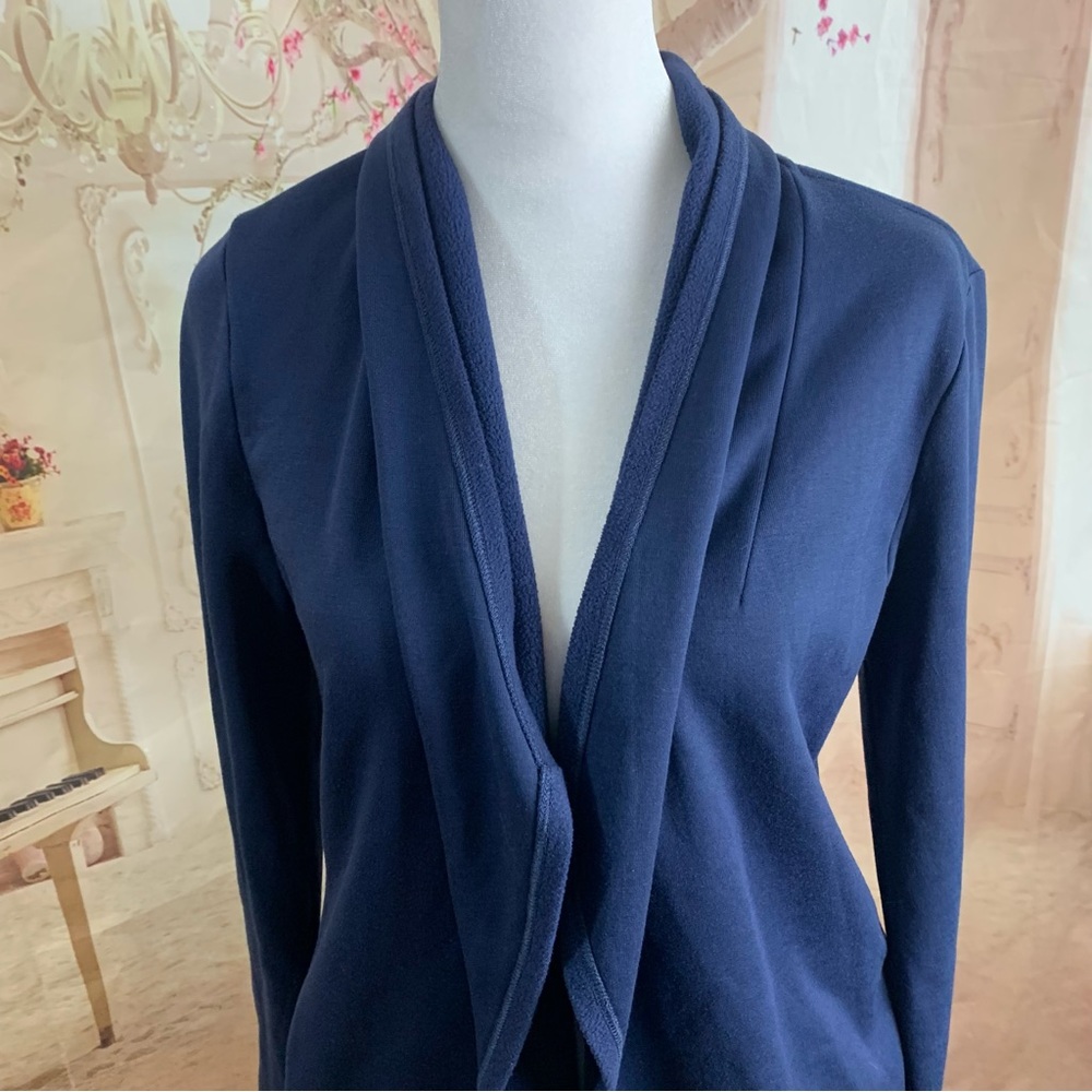 Lilly Pulitzer Galia Fleece Navy Wrap Cardigan - Picture 6 of 11